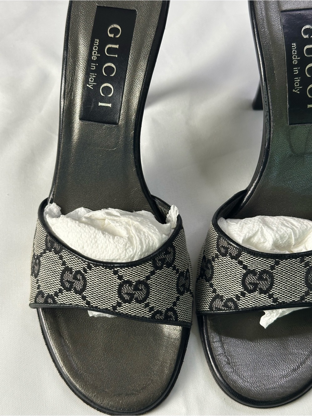 Gucci GG Canvas Mule Heels 6.5B Made In Italy - Picture 12 of 15